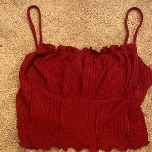 NEVER WORN / SHEIN dark red crop top